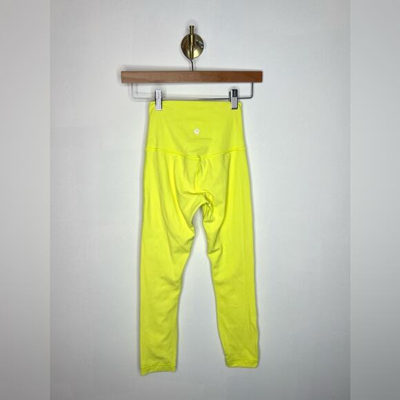 Lululemon Align High Rise Legging Crop Electric Lemon - Picture 3 of 5